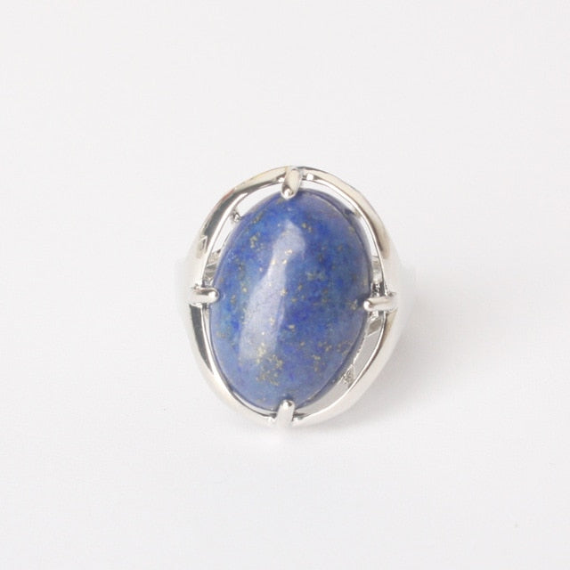 Silver Plated Polished Gemstone Ring