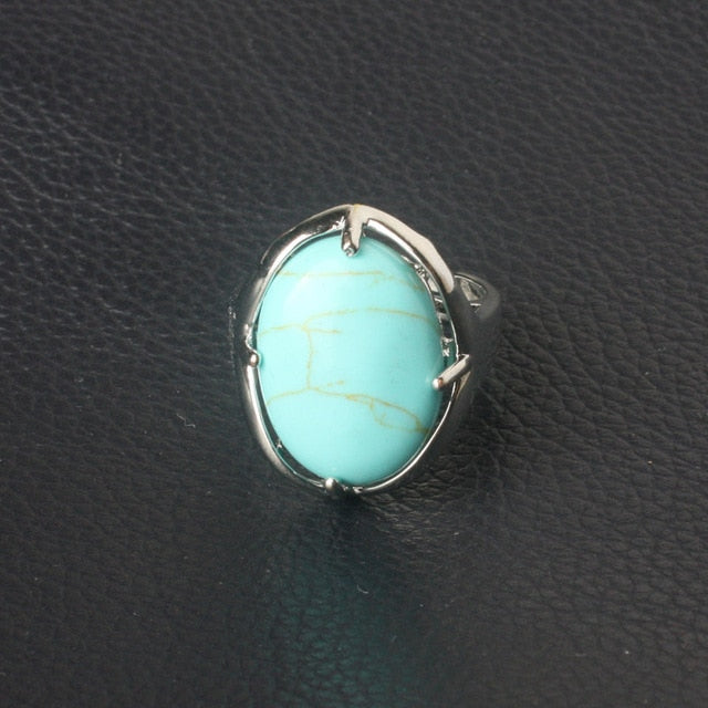 Silver Plated Polished Gemstone Ring