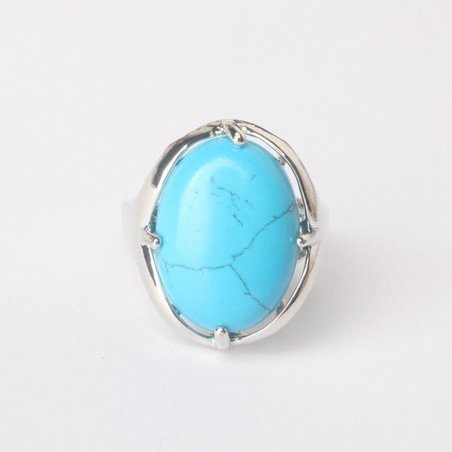 Silver Plated Polished Gemstone Ring