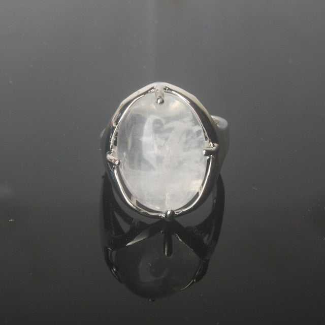 Silver Plated Polished Gemstone Ring
