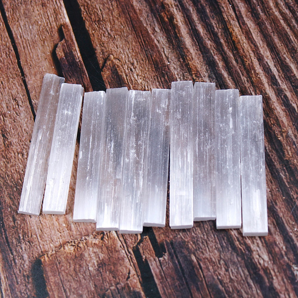 Natural Selenite Crystal Sticks - 10pcs