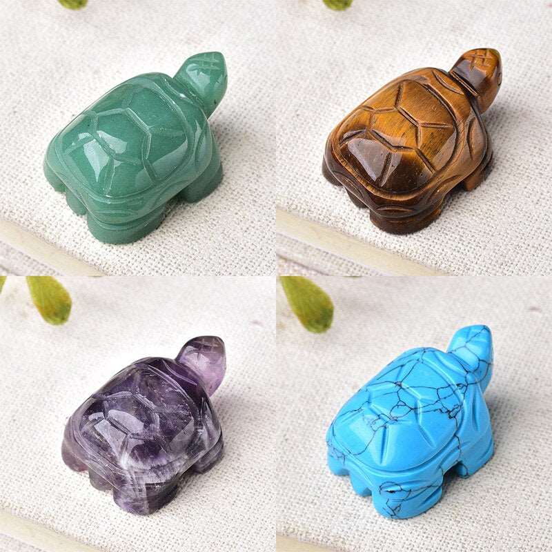 Carved Healing Crystal Quartz Tortoise