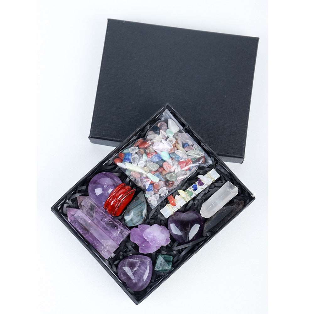 Mixed Shape Natural Healing Stone Collection Gift Box