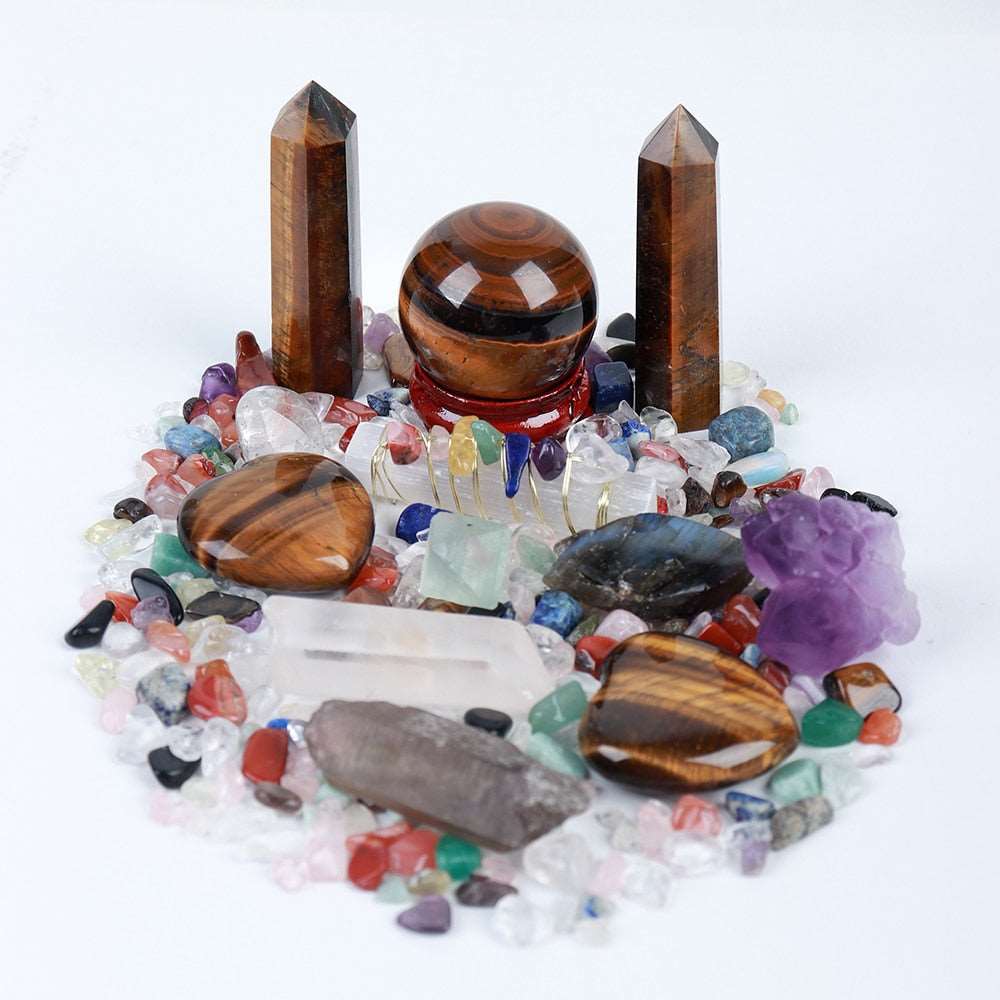 Mixed Shape Natural Healing Stone Collection Gift Box