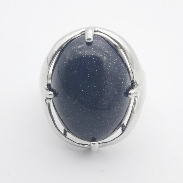 Silver Plated Polished Gemstone Ring