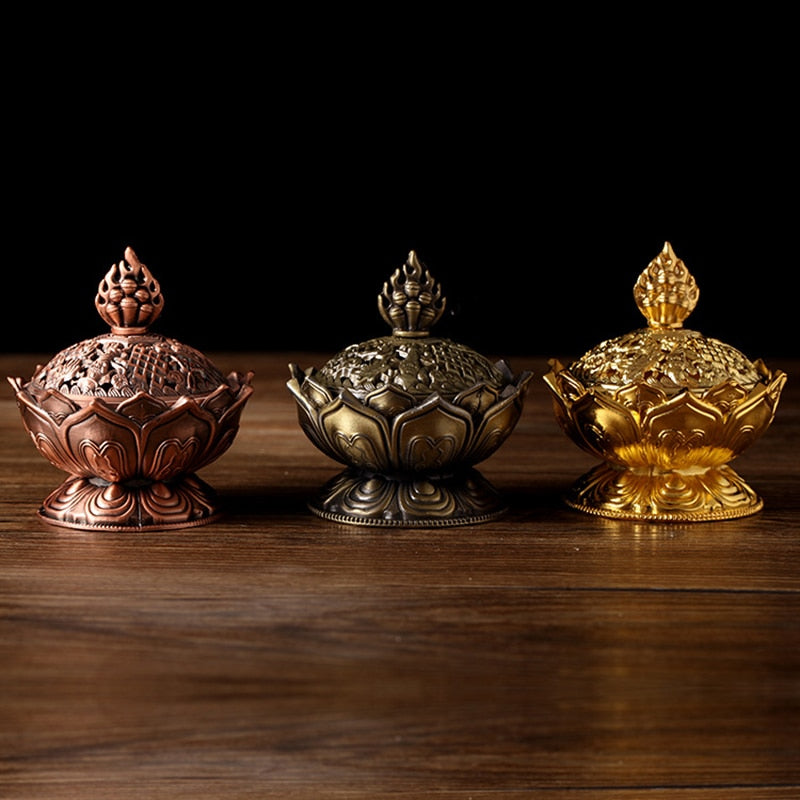 Brass Lotus Flower Incense Burner