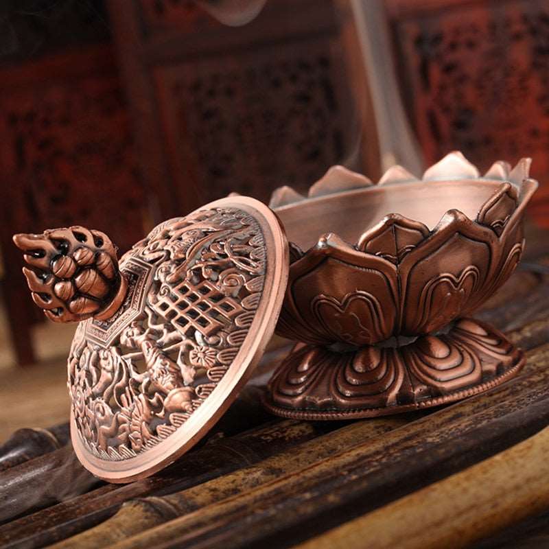 Brass Lotus Flower Incense Burner