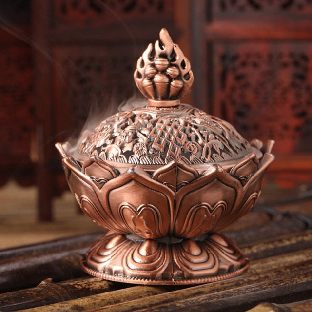 Brass Lotus Flower Incense Burner