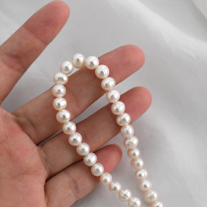 Freshwater Pearl Choker Necklace Genuine Pearls Silver 