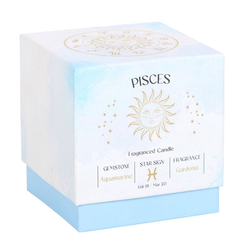 Pisces Gardenia Gemstone Zodiac Candle