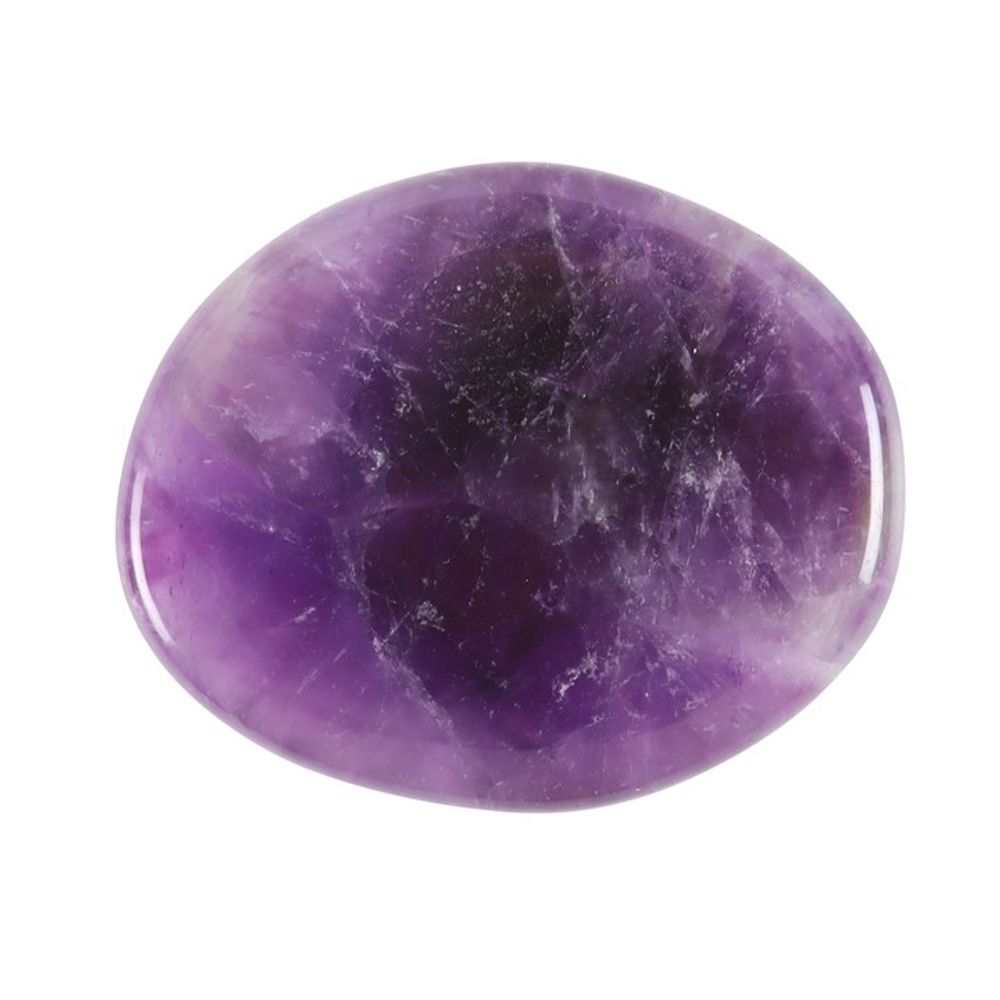 Stay Calm Amethyst Crystal Palm Stone