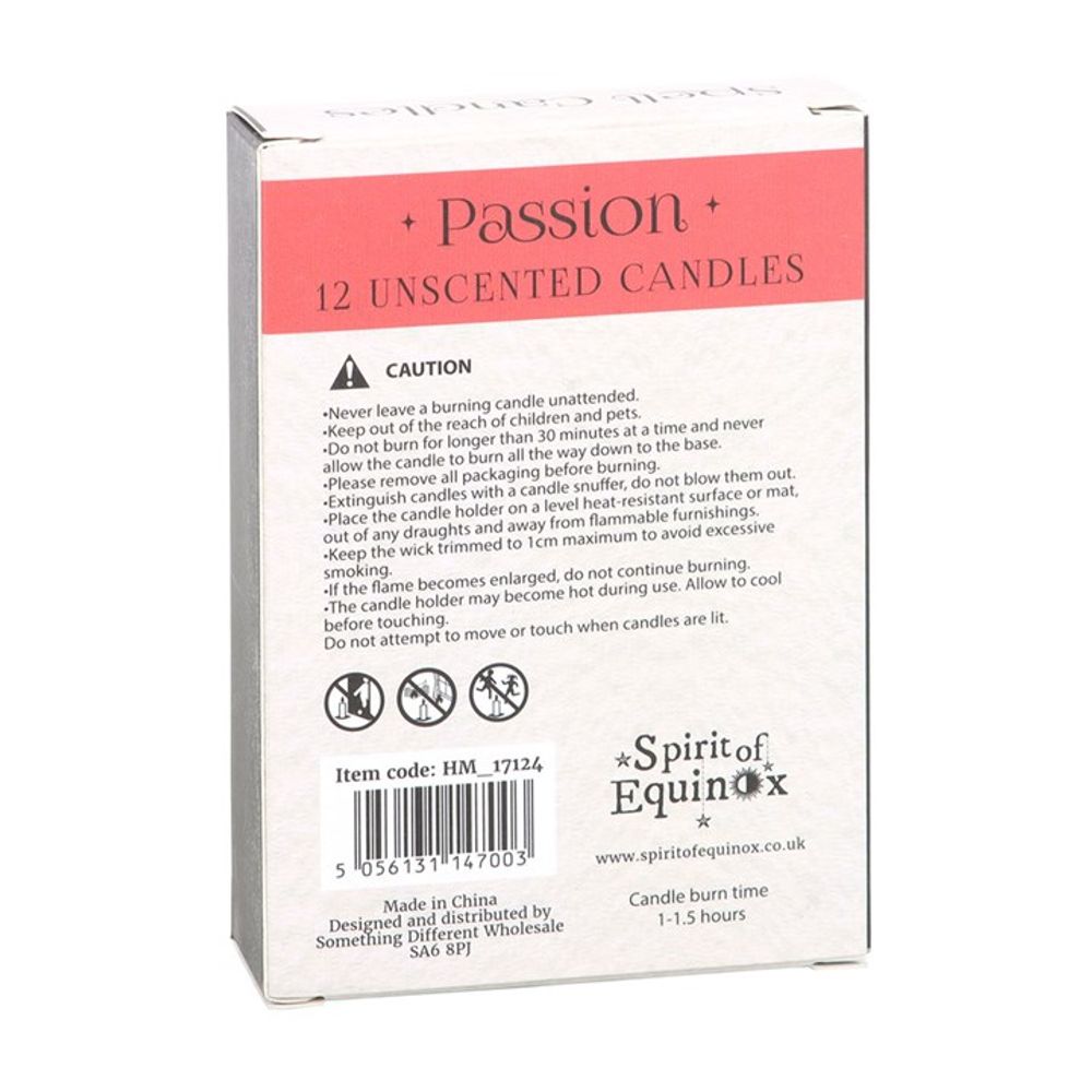 Pack of 12 Passion Spell Candles